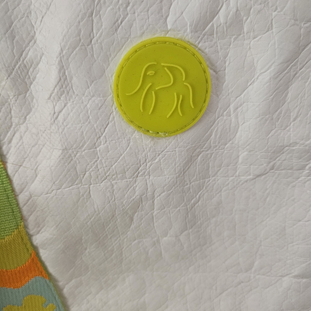 Drunk Elephant White Tote with Lime & Orange Patterned Straps - Picture 2 of 7